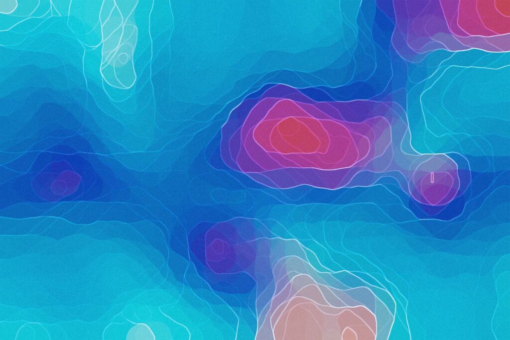 Topographic contour lines representing a contour map