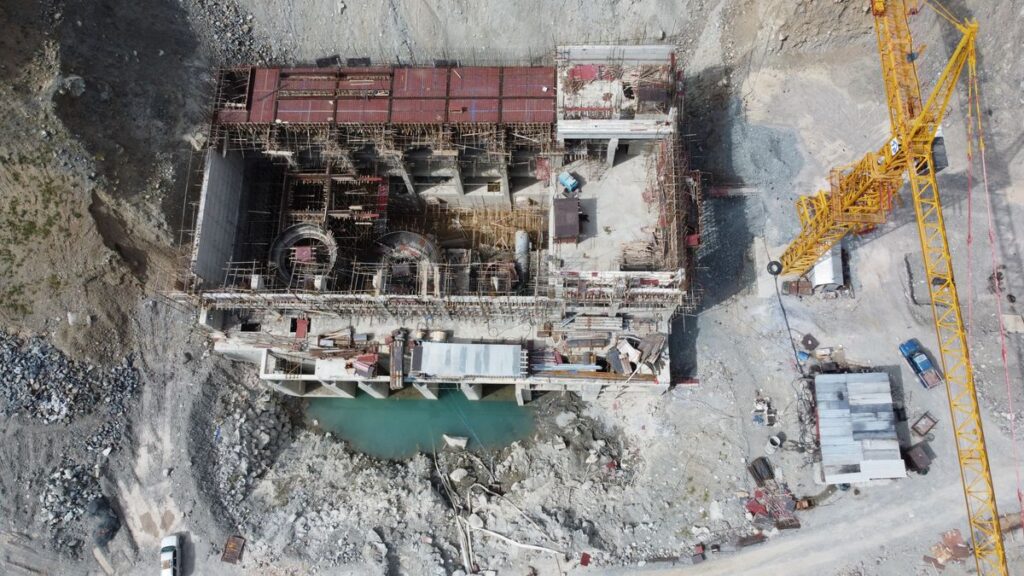Drone view of a construction site captured for Scan-to-BIM modeling
